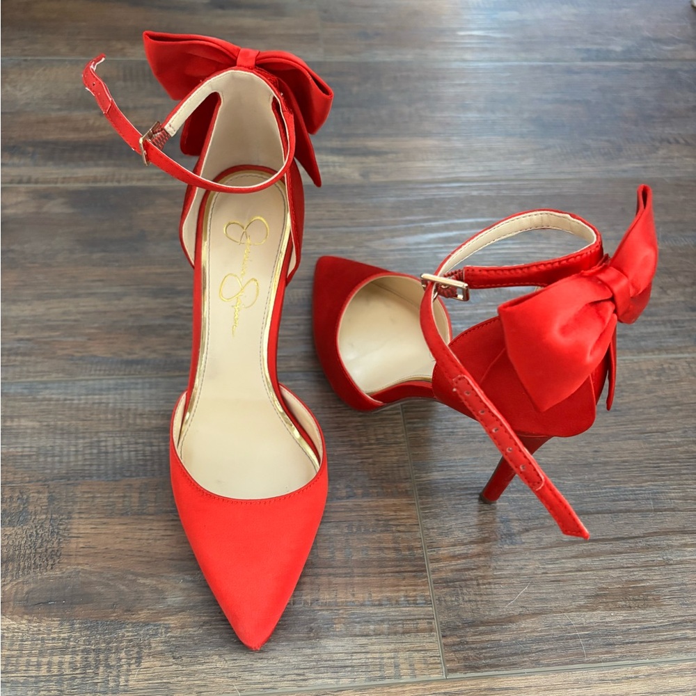 Jessica Simpson Red Bow Heels